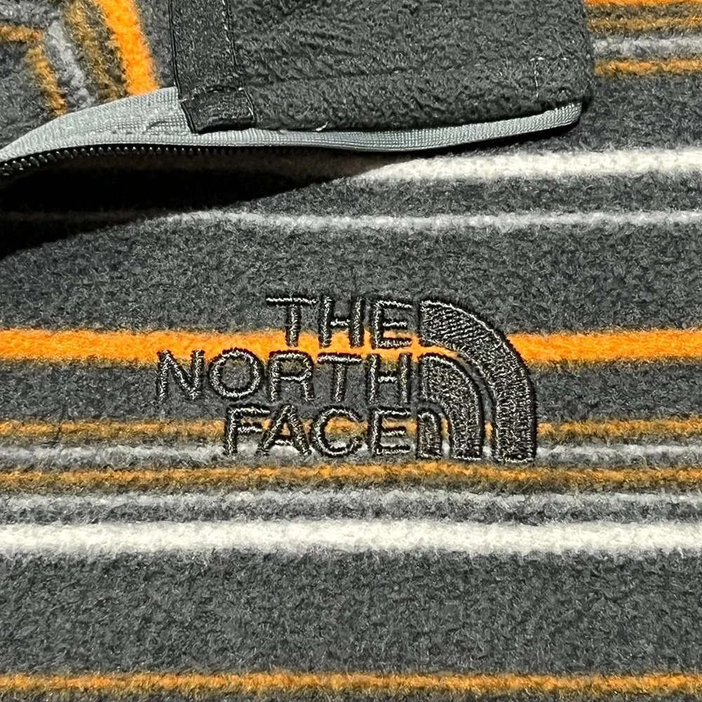 The North Face Mens Brown Multi Striped Fleece 1/4-Zip Pullover Sweatshirt M